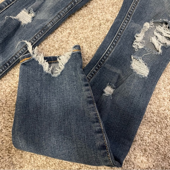Hollister Distressed Medium Wash Midrise Ripped Skinny Jeans - Picture 2 of 7